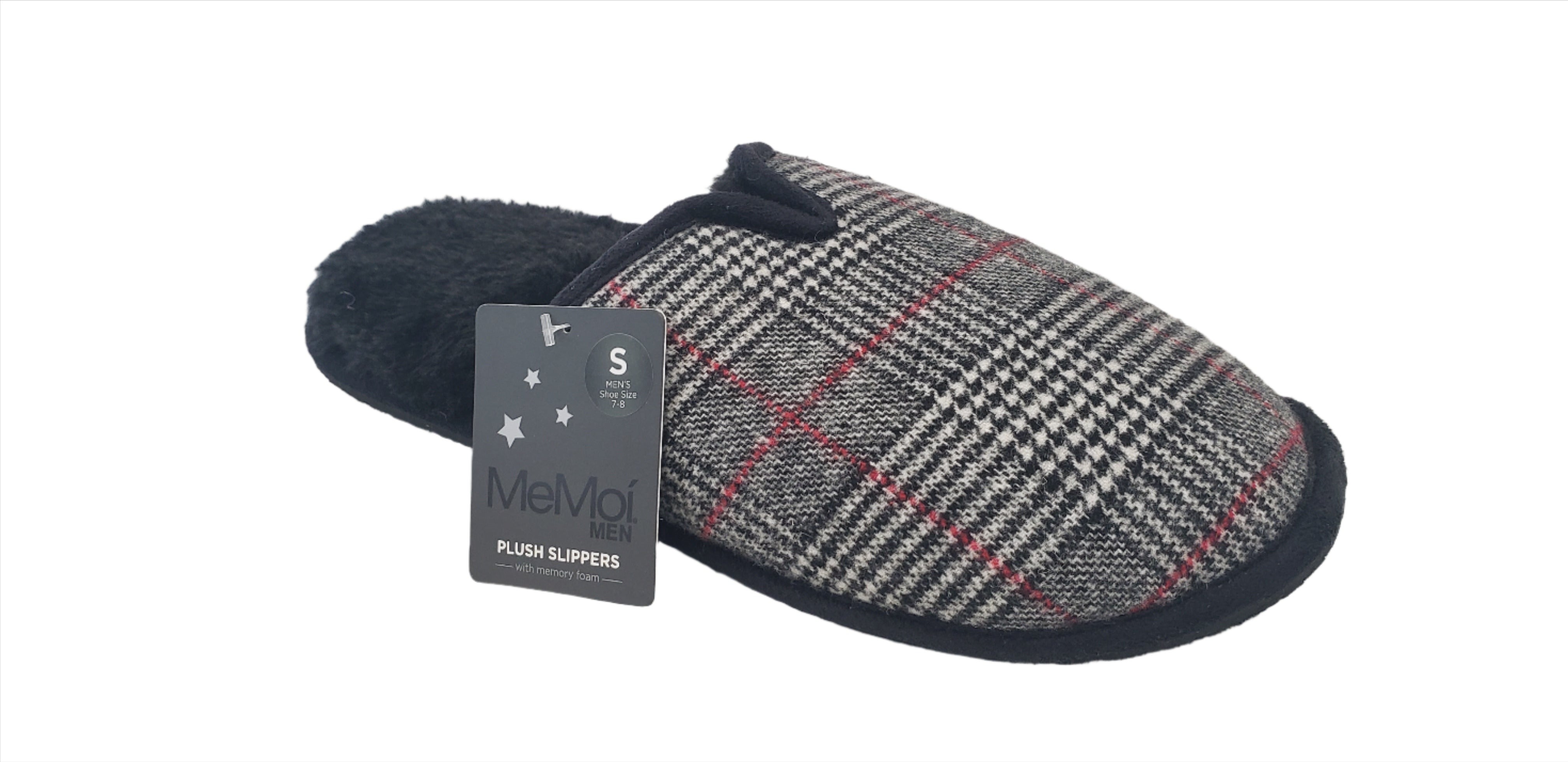 MeMoi Black Plaid Slipper AZP08320b