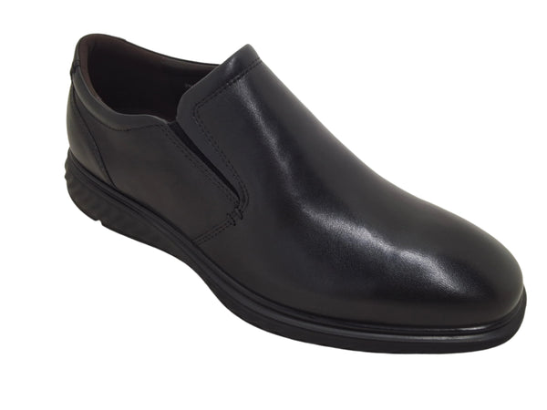 SIR IMPERIAL MEN'S BLACK LEATHER PLAIN TOE SLIP-ON SHOES 52718