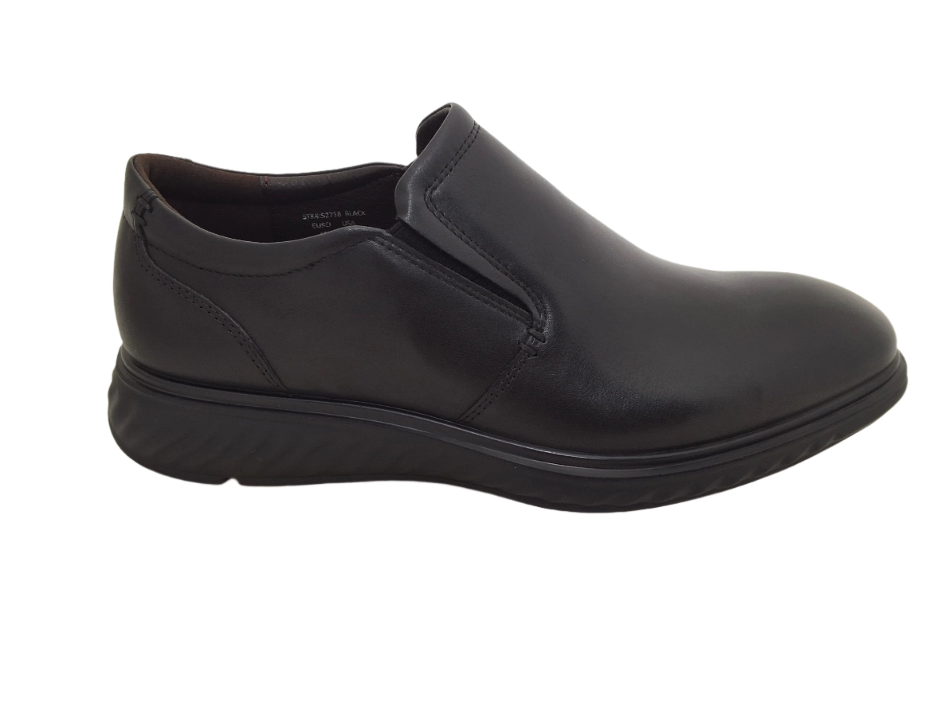 SIR IMPERIAL MEN'S BLACK LEATHER PLAIN TOE SLIP-ON SHOES 52718