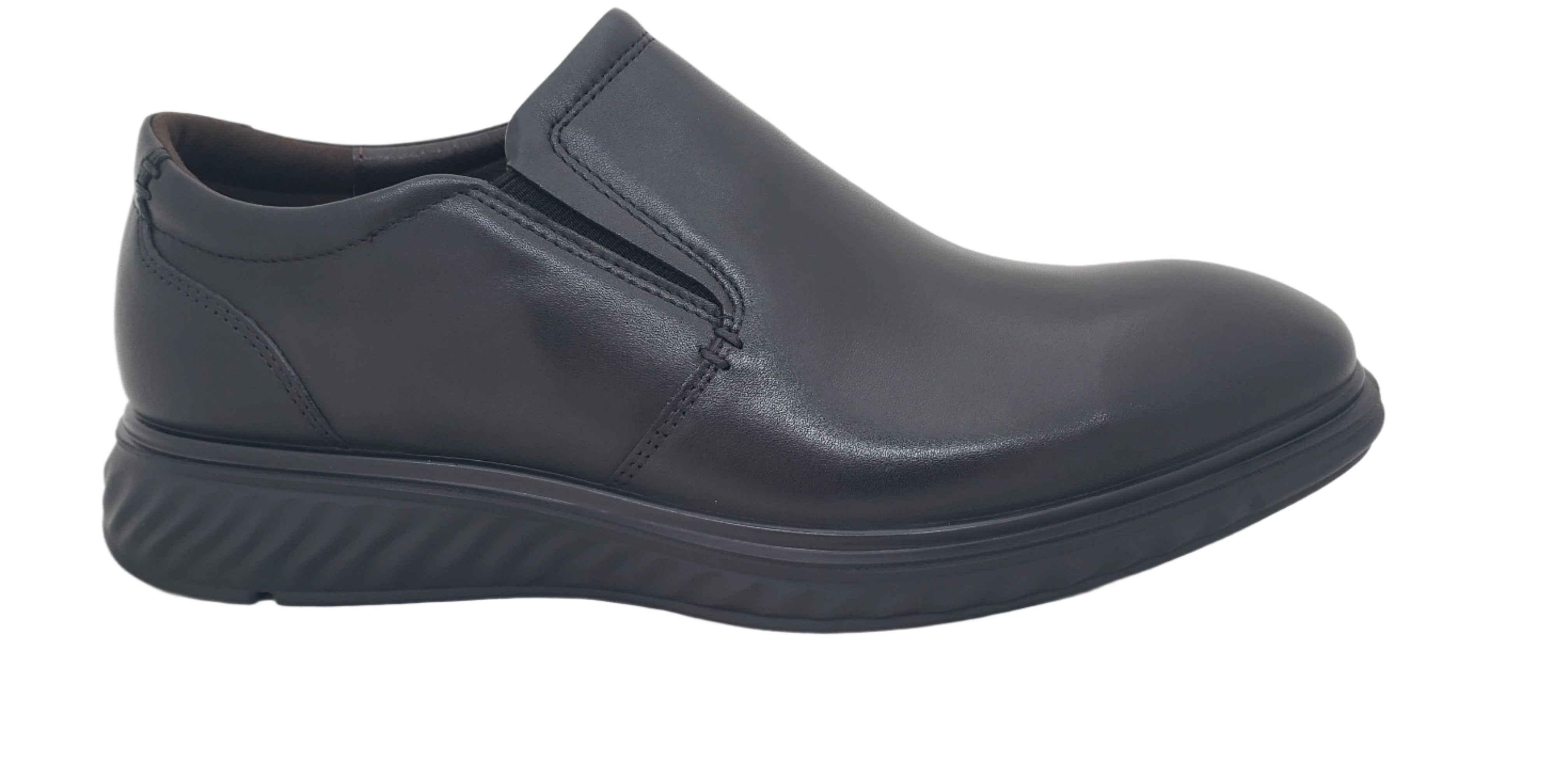 SIR IMPERIAL MEN'S BLACK LEATHER PLAIN TOE SLIP-ON SHOES 52718