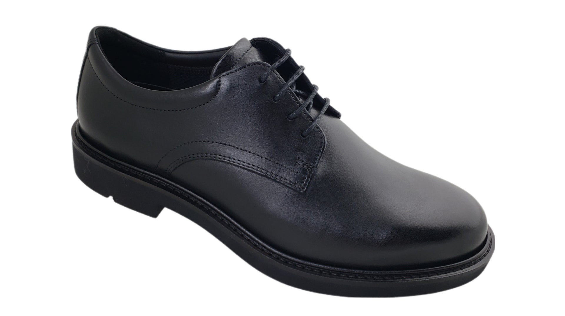 ECCO MEN'S BLACK METROPOLE LONDON DERBY PLAIN TOE LACE SHOE 525604