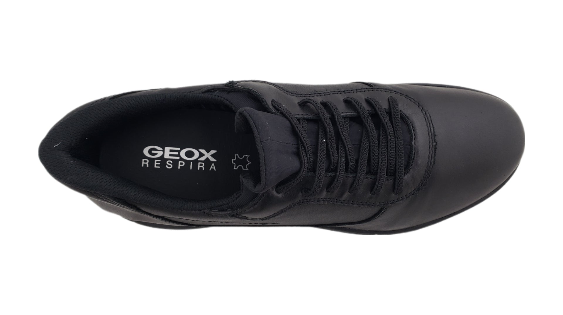 GEOX MEN'S BLACK LEATHER SNEAKER NEBULA 2.0 U36G6B