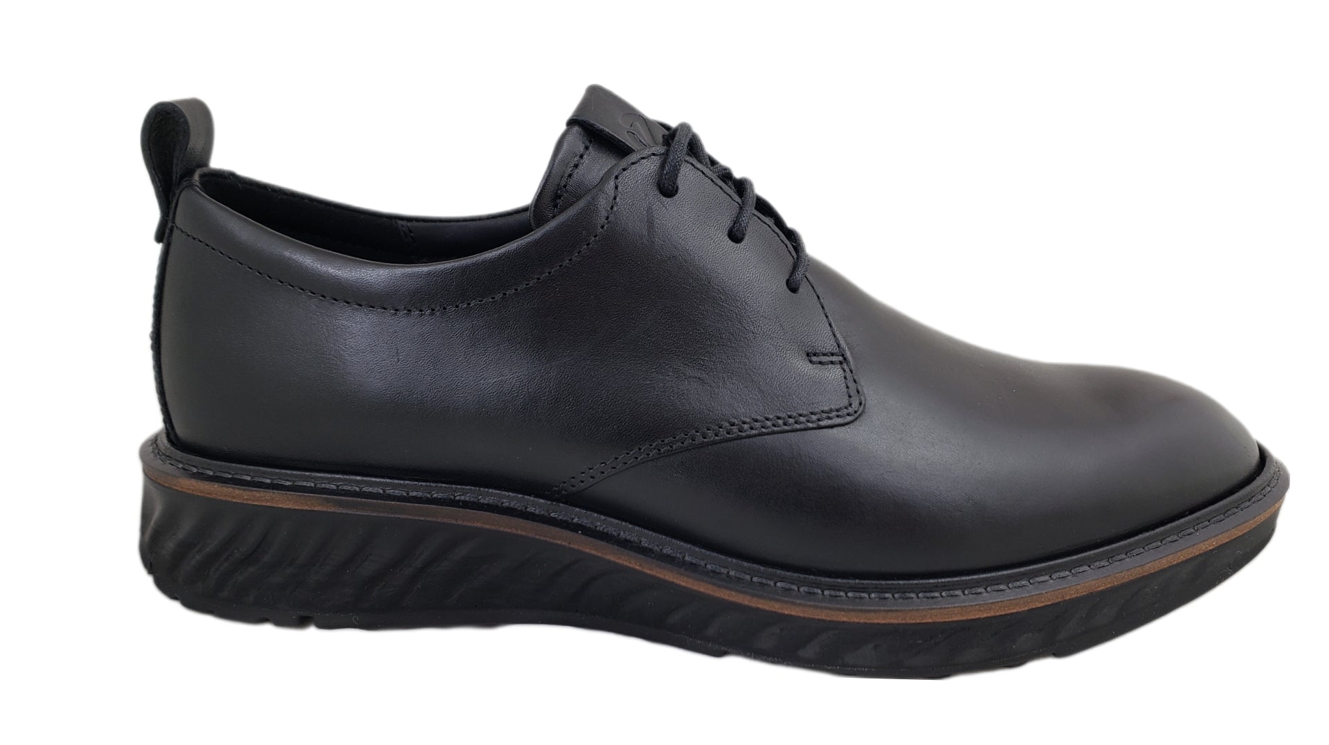 ECCO MEN'S BLACK ST.1 HYBRID PLAIN TOE LACE SHOE 836404