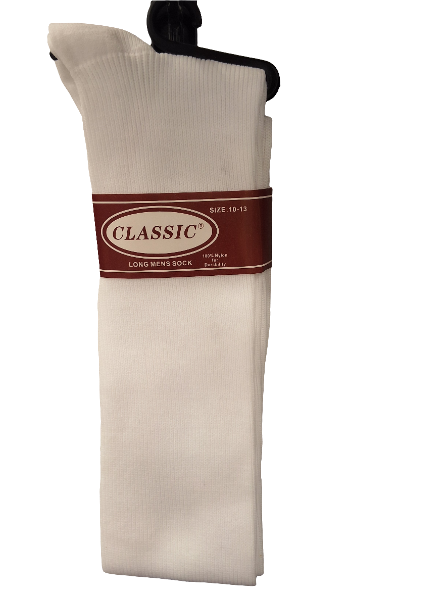 CLASSIC LONG MENS WHITE SOCKS 470