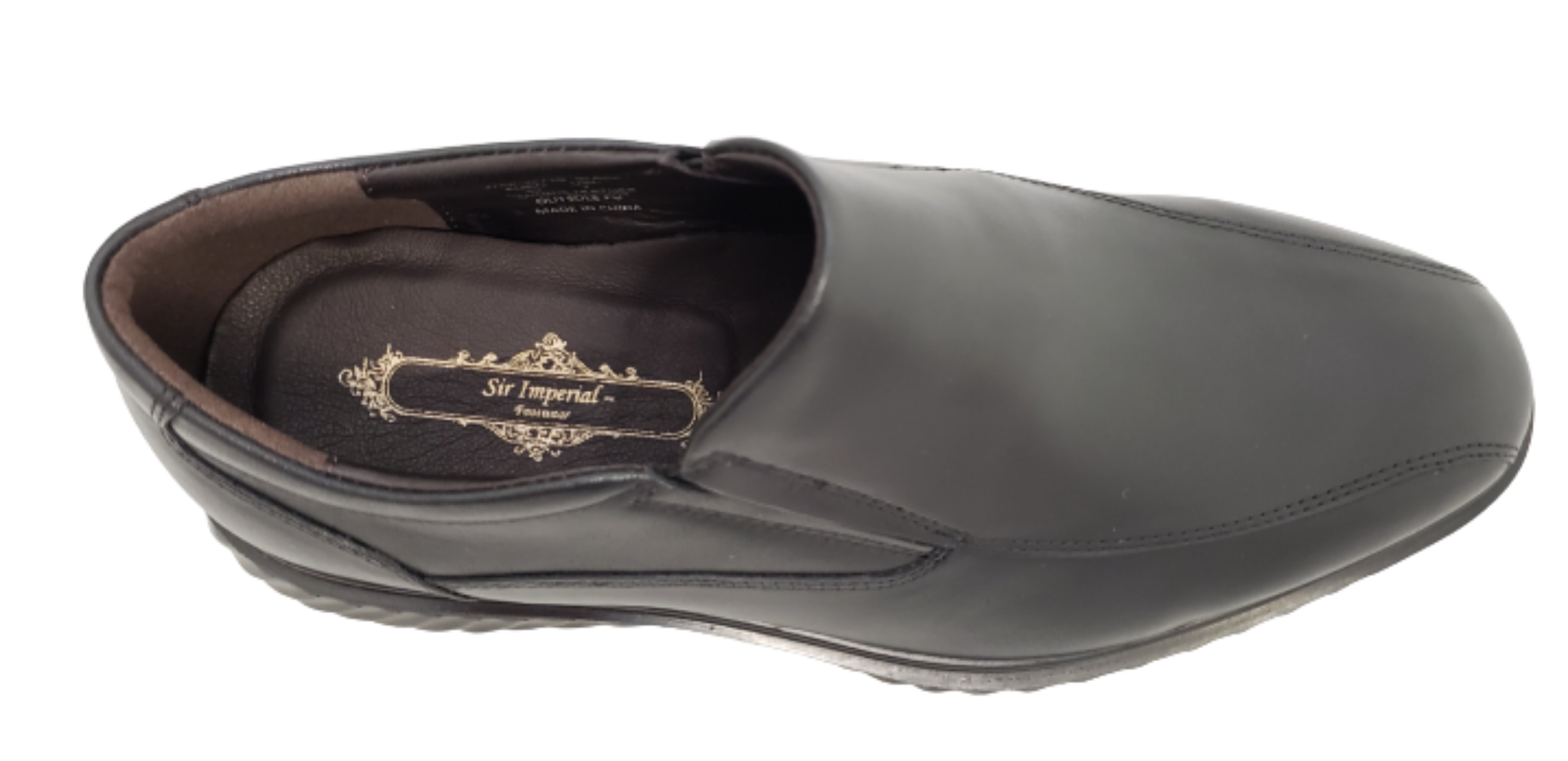 SIR IMPERIAL MEN'S BLACK LEATHER SLIP ON SHOES 52719