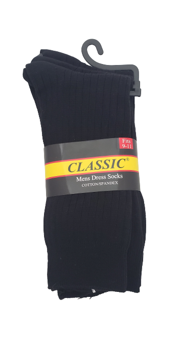 Mens Classic Black Socks #180 3/P